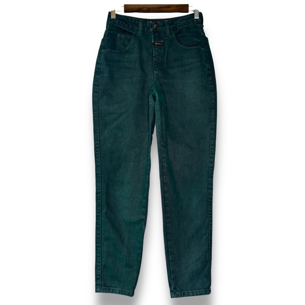 Marithe Francois Girbaud Vintage Y2K Green Tapered Leg High Rise Jean Size 26